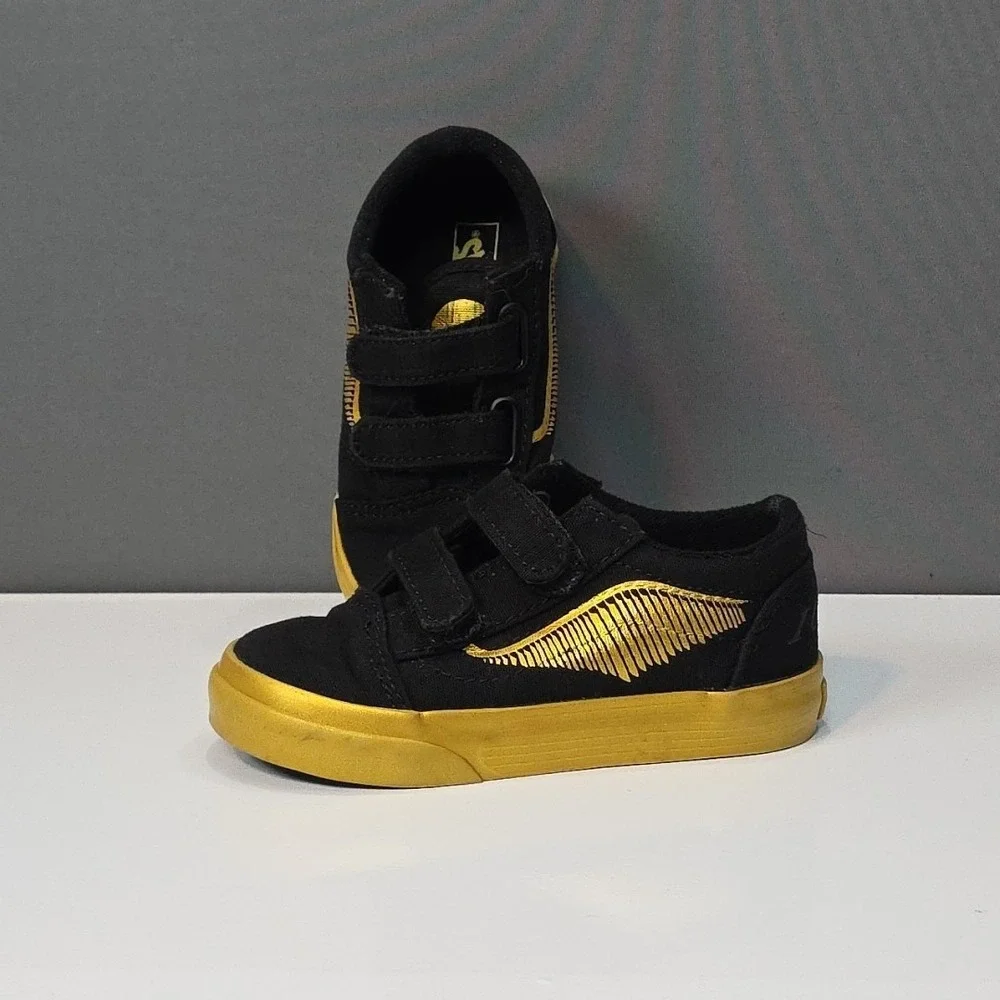 Vans Old Skool V Harry Potter Toddler Sneakers Golden Snitch Size 7‎ Toddler